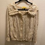 St. John Beige & White Animal Print Silk Blend Windbreaker Jacket Size P Photo 0