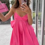 ZARA  mini dress Pink Sleeveless bow flowy summer evening wedding vacation Photo 11