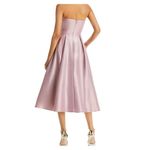 AQUA New  Formal Satin Strapless Midi Dress Pink Bow Women's Size 6 Photo 1