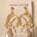 Girl with a Pearl Earring Inspired Gold Drop Earrings | Real Pearl‎ Artistic Photo 1