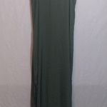 Aerie Green Satin Slip Midi Dress with Slits Raw Frayed Hem Size Xs Photo 7