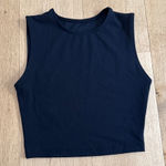 Joah Brown  Tank Top Sleeveless Cropped Second Skin Size XS/S Black Photo 0