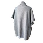 THML Fringe Trim Heather Gray Open Front Cardigan Sweater, Sz L Photo 5