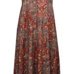 Peruvian Connection  Art Print Abstract Jersey Sleeveless Maxi Dress Rust Red XS Photo 0