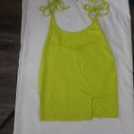 SheIn Neon Yellow-Green Bodycon Dress M Dopamine Coconut Girl Rainbowcore Rave Photo 2
