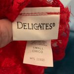 Vtg Red Teddy Lingerie Valentines Playsuit Lace Sheer Delicates NWT Deadstock S Photo 5