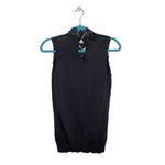 Adiva Black Lace Mock Neck Sheer Yoke Knit Sleeveless Blouse Size M Photo 9