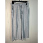 Haven Well Within Fleece Wide Leg Cropped Pants in Light Blue Size S Photo 1