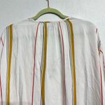 Frame  Denim Le Raglan Blouse Saffron Stripe Lace Up Peasant Blouse Sz S Photo 8