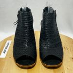 Paul Green  Womens Peep-Toe Black Embossed Leather Ankle Side Zip Booties - 7.5 Photo 1