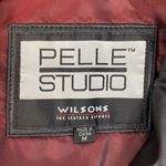 wilson's leather Wilsons 100% Leather Black Button Front Blazer Jacket M Photo 4