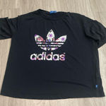 Adidas  Women's Black Tee with Floral Logo Photo 0