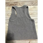 Aerie  Cropped Sherpa Sleeveless Tank Size Small Gray Fuzzy Top Photo 1
