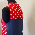 Colorful Plaid and Polka Dot Sleeveless Top Red Size XXS Photo 2