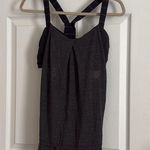 Lululemon Rest Less Tank Heather Gray/Black Built in Sports Bra Tanktop Size 8 Photo 0