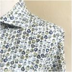 Lands' End  Women’s Sz L Blue Green All Over Floral Print Button Up Shirt Collared Photo 9