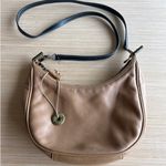 The Sak  Leather Purse Hand Bag Tan Brown Hang Tag Crescent Hobo Photo 0
