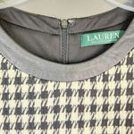 Ralph Lauren Lauren Houndstooth black white sleeveless dress 4 faux leather trim Photo 5