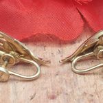 Vintage Curtis DCE 14K Gold Filled Screw Back Earrings 1" Leaf Gold Tone Photo 2