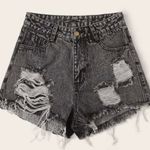 SheIn Black Distressed Shorts Photo 0