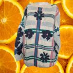 BEST American Clothing Co. Floral Plaid Knit Sweater Pullover Small Oversized Blue Photo 5