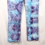 Loft  Size 6 Pants Handmade Tie Dye Wide Leg Trousers Denim Jeans Blue Purple 780 Photo 6