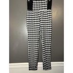 Eye Candy  Leggings Womens Medium Black White Houndstooth High Waist On Stretch Photo 2