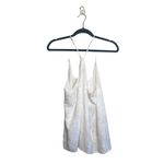The Loft White Floral Jacquard Lined Racerback Swing Tank Top Photo 4