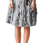 Garnet Hill  cascading ruffle skirt 100% silk GRAY SIZE 16 Photo 0