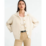 Nili Lotan Deryl Cashmere Cardigan Sweater M Ribbed Raglan Sleeve Oversized Boxy Gold Size M Photo 1