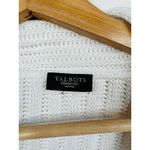 Talbots Cardigan White Cowl Neck Toggle Closure Ribbed Knit Sweater Size S P Photo 6