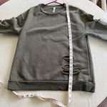Alo Yoga Fade Ripped Pullover Sweatshirt in Jungle Green Size S Photo 4