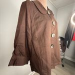 Avenue  Brown Trench Coat with Large Buttons Photo 7