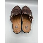 Crocs Brown Leather Mules Slip On Buckle Women’s 8 Comfort Shoes Photo 3