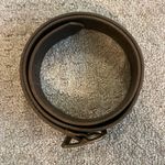 Cuir Veritable Brown Leather Belt With Brass Buckle Large Photo 5