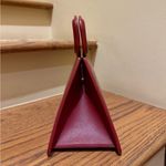 Maje NWT Embossed Croc Crocodile Leather Pyramid Handle Bag Red Strap Included Photo 2