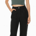 Wilfred  Free x Aritzia Brennan Knee Patch Utility High Rise Pants Womens 6 Black Photo 0