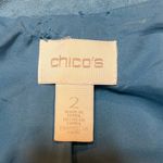 Chico's Light Blue Blazer Faux Suede Moto Jacket SZ 2 Business Casual Office Photo 7