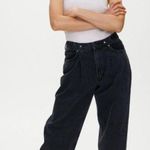 AGOLDE  Baggy W/Tab Mid-Rise Pleated Oversized Jeans Cave Faded Black Size 25 NWT Photo 0