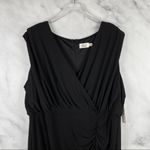 Eliza J NWT Sleeveless Faux Wrap Stretchy Drape Midi Dress Black Plus 22 Formal Photo 1