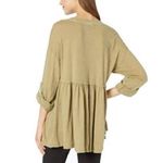 Free People  X We The Free Jolin Linen Cotton Tunic Blouse Top Hot Spring Green Photo 12