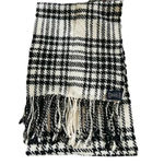 Banana Republic  Women's Houndstooth Scarf,Black & White with fringe Photo 4