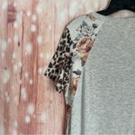 Vanilla Bay  Light Gray Floral Cheetah Print T Shirt Photo 7