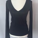 Silence + Noise  Grey Long Sleeve V-Neck Shirt Size S Photo 0