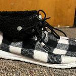 Gypsy Jazz Plaid Fuzzy Shoes Photo 0