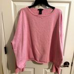 Moda International Women's Crew Neck Dolman Crop Pink Sweatshirt XL Photo 0
