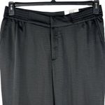 Charter Club  SZ 12 Ankle Jogger Pants Shiny Black Hi-Rise Pockets Elastic Waist Photo 1