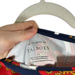 Talbots The  Tee Red Blue Paisley Floral Long Sleeve Shirt Boat Neck Womens XL Photo 2