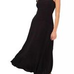 1. State  Cover-Up Maxi Dress Tie Shoulder Smocked Black L Photo 0