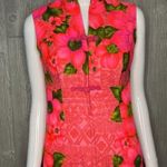 Vintage Hawaiian togs embroidered long dress beach beautiful floral pink sz xxs Photo 1
